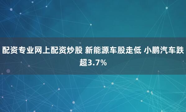 配资专业网上配资炒股 新能源车股走低 小鹏汽车跌超3.7%
